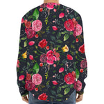 Roses Floral Flower Pattern Print Long Sleeve Baseball Jersey