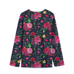 Roses Floral Flower Pattern Print Long Sleeve Short Coat