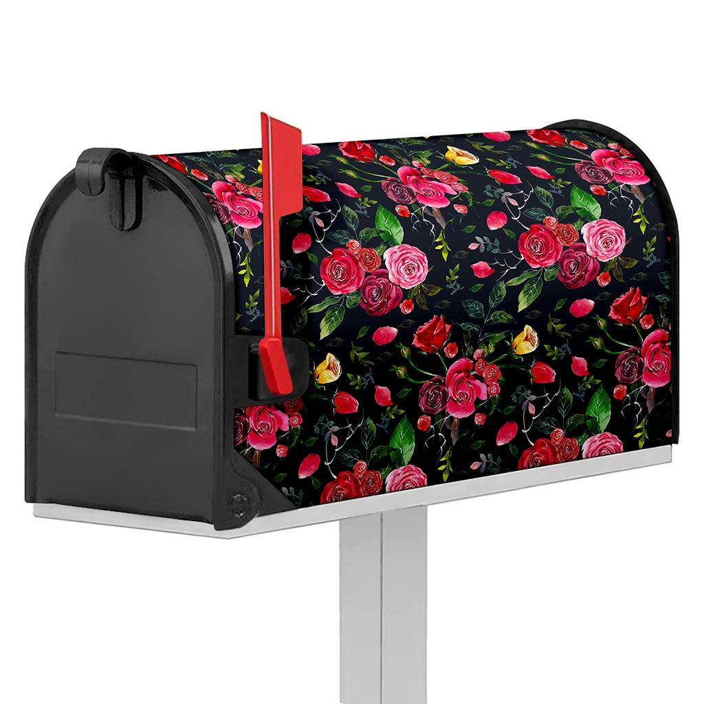 Roses Floral Flower Pattern Print Mailbox Cover