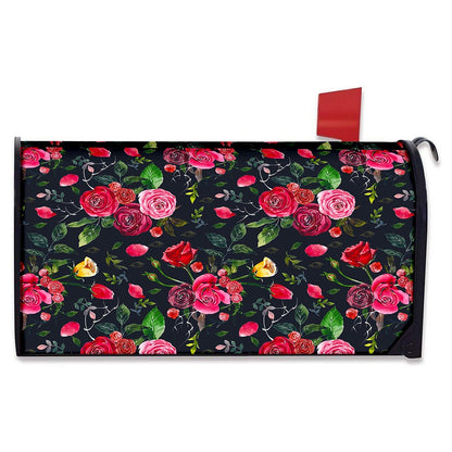 Roses Floral Flower Pattern Print Mailbox Cover