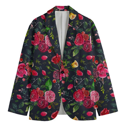 Roses Floral Flower Pattern Print Men's Blazer