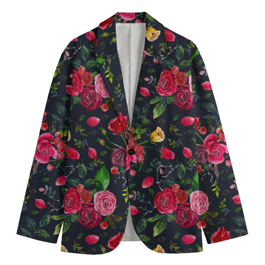 Roses Floral Flower Pattern Print Men's Blazer