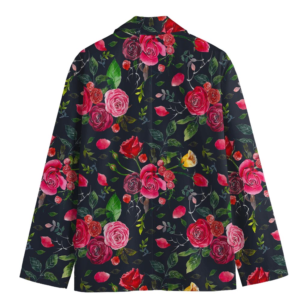 Roses Floral Flower Pattern Print Men's Blazer