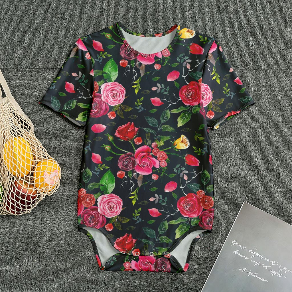 Roses Floral Flower Pattern Print Men's Bodysuit