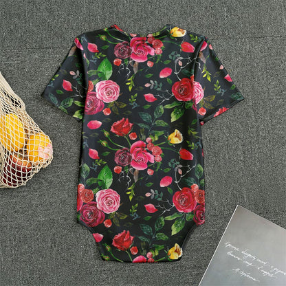 Roses Floral Flower Pattern Print Men's Bodysuit