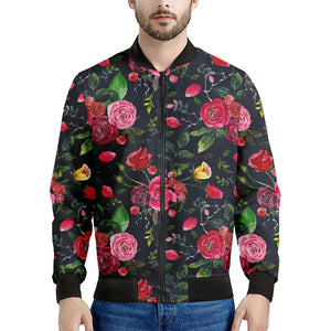 Roses Floral Flower Pattern Print Men's Bomber Jacket