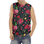Roses Floral Flower Pattern Print Men's Fitness Tank Top