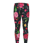 Roses Floral Flower Pattern Print Men's leggings