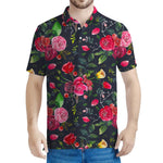 Roses Floral Flower Pattern Print Men's Polo Shirt