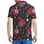Roses Floral Flower Pattern Print Men's Polo Shirt