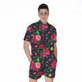 Roses Floral Flower Pattern Print Men's Romper