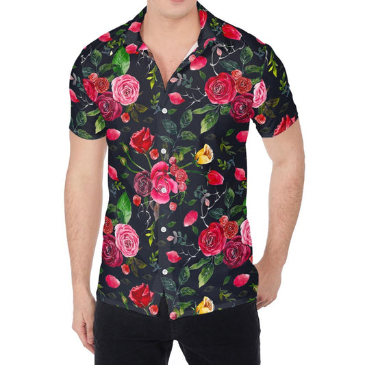 Roses Floral Flower Pattern Print Men's Shirt
