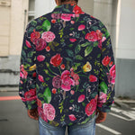 Roses Floral Flower Pattern Print Men's Shirt Jacket