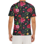 Roses Floral Flower Pattern Print Men's Short Sleeve Rash Guard