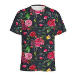 Roses Floral Flower Pattern Print Men's Sports T-Shirt