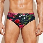 Roses Floral Flower Pattern Print Men's Swim Briefs