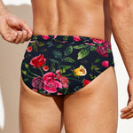 Roses Floral Flower Pattern Print Men's Swim Briefs