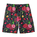 Roses Floral Flower Pattern Print Men's Swim Trunks
