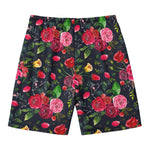 Roses Floral Flower Pattern Print Men's Swim Trunks