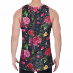 Roses Floral Flower Pattern Print Men's Velvet Tank Top
