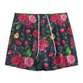 Roses Floral Flower Pattern Print Mesh Shorts