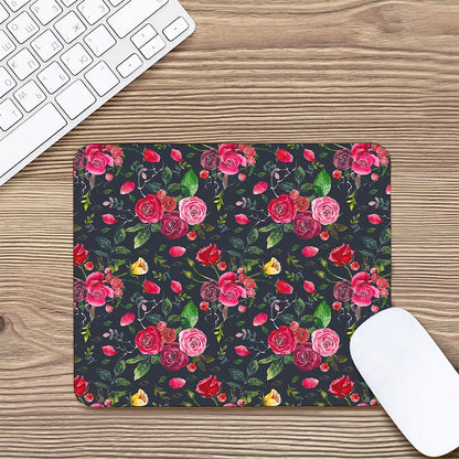 Roses Floral Flower Pattern Print Mouse Pad