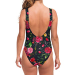 Roses Floral Flower Pattern Print One Piece Swimsuit