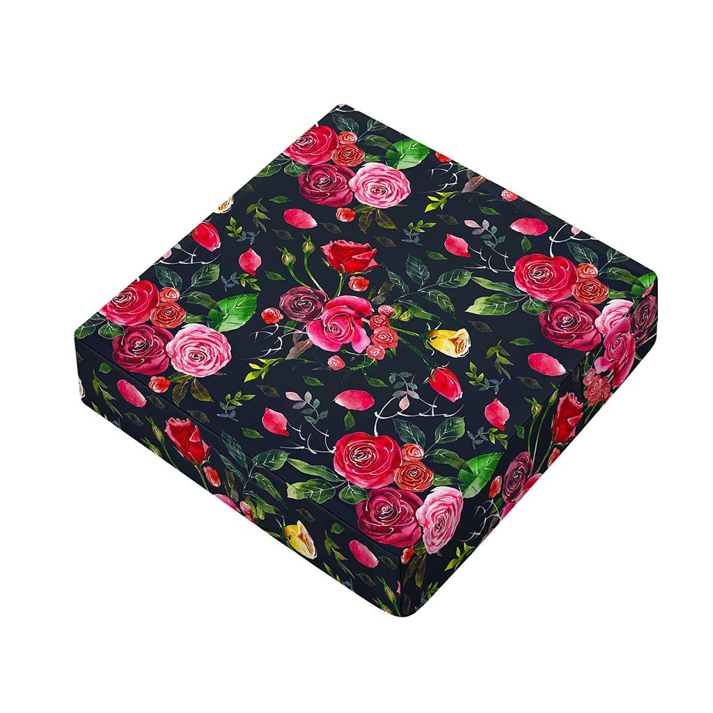 Roses Floral Flower Pattern Print Outdoor Seat Cushion Cover