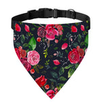 Roses Floral Flower Pattern Print Over The Collar Dog Bandana