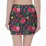 Roses Floral Flower Pattern Print Pencil Mini Skirt