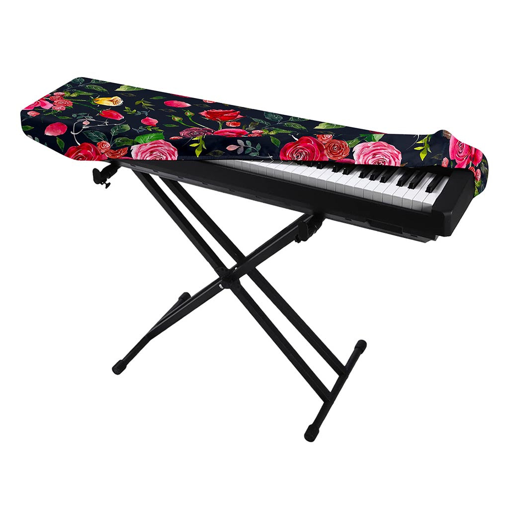 Roses Floral Flower Pattern Print Piano Keyboard Cover