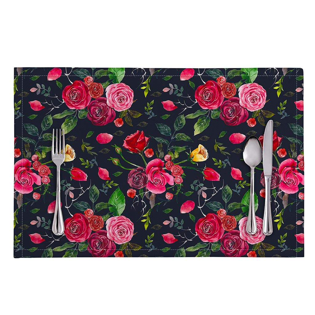 Roses Floral Flower Pattern Print Placemat