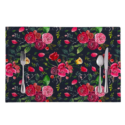 Roses Floral Flower Pattern Print Placemat