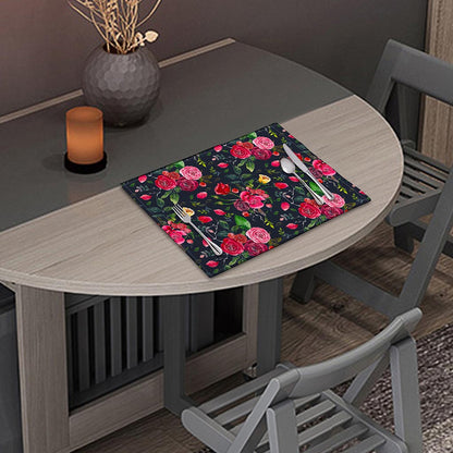 Roses Floral Flower Pattern Print Placemat
