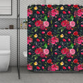 Roses Floral Flower Pattern Print Polyester Shower Curtain