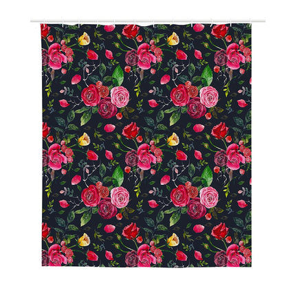 Roses Floral Flower Pattern Print Polyester Shower Curtain