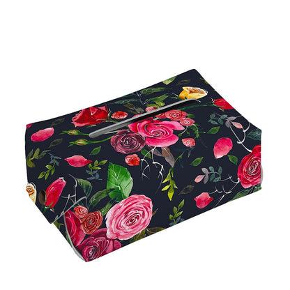 Roses Floral Flower Pattern Print Rectangle Tissue Box Cover