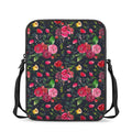 Roses Floral Flower Pattern Print Rectangular Crossbody Bag