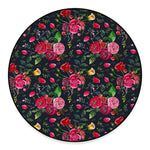 Roses Floral Flower Pattern Print Round Floor Mat