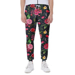 Roses Floral Flower Pattern Print Scuba Joggers