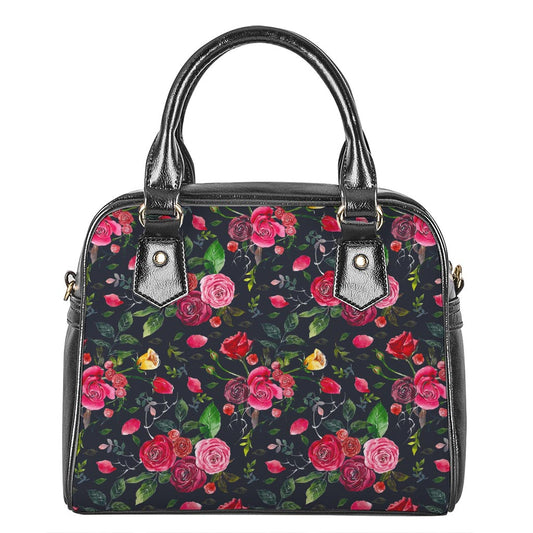 Roses Floral Flower Pattern Print Shoulder Handbag