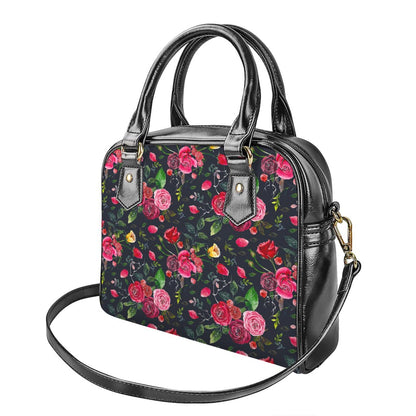 Roses Floral Flower Pattern Print Shoulder Handbag