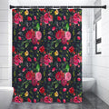 Roses Floral Flower Pattern Print Shower Curtain
