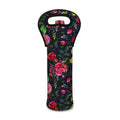 Roses Floral Flower Pattern Print Single Neoprene Wine Tote