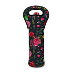 Roses Floral Flower Pattern Print Single Neoprene Wine Tote