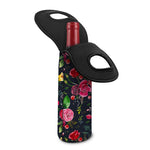 Roses Floral Flower Pattern Print Single Neoprene Wine Tote
