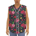 Roses Floral Flower Pattern Print Sleeveless Baseball Jersey