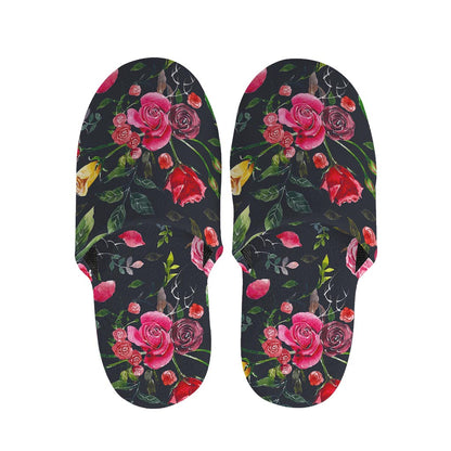 Roses Floral Flower Pattern Print Slippers