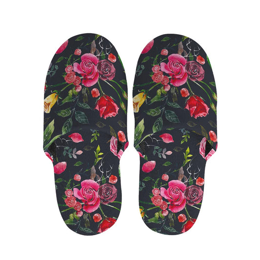 Roses Floral Flower Pattern Print Slippers