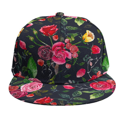 Roses Floral Flower Pattern Print Snapback Cap